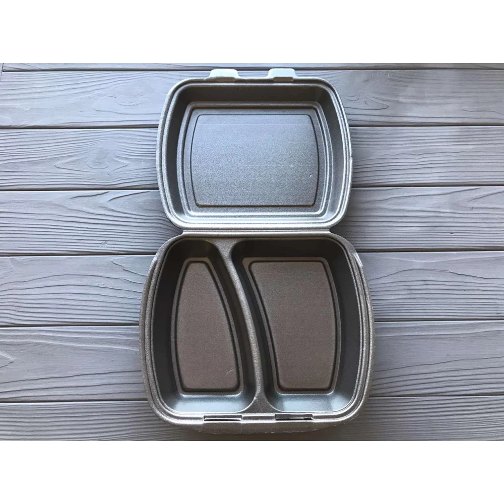 Ланч-бокс MB-2 чорний (150шт) 240x210x70 мм (2 ділення)