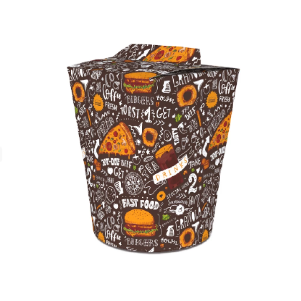 Коробка для локшини і салатів 900 мл. Темна