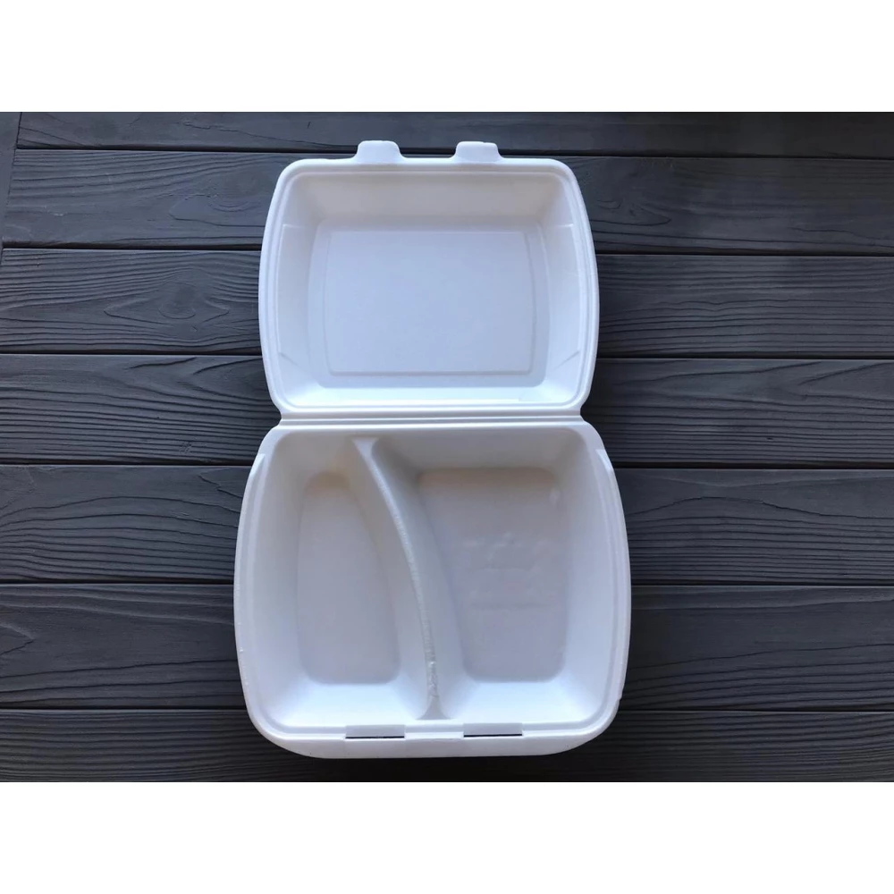 Ланч-бокс MB-2 білий (150шт) 240x210x70мм (2 ділення)