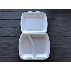 Ланч-бокс MB-2 білий (150шт) 240x210x70мм (2 ділення)
