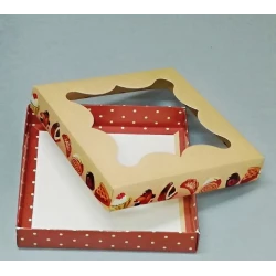 Картонна коробка для пряників з малюнком 155*155*30 К08