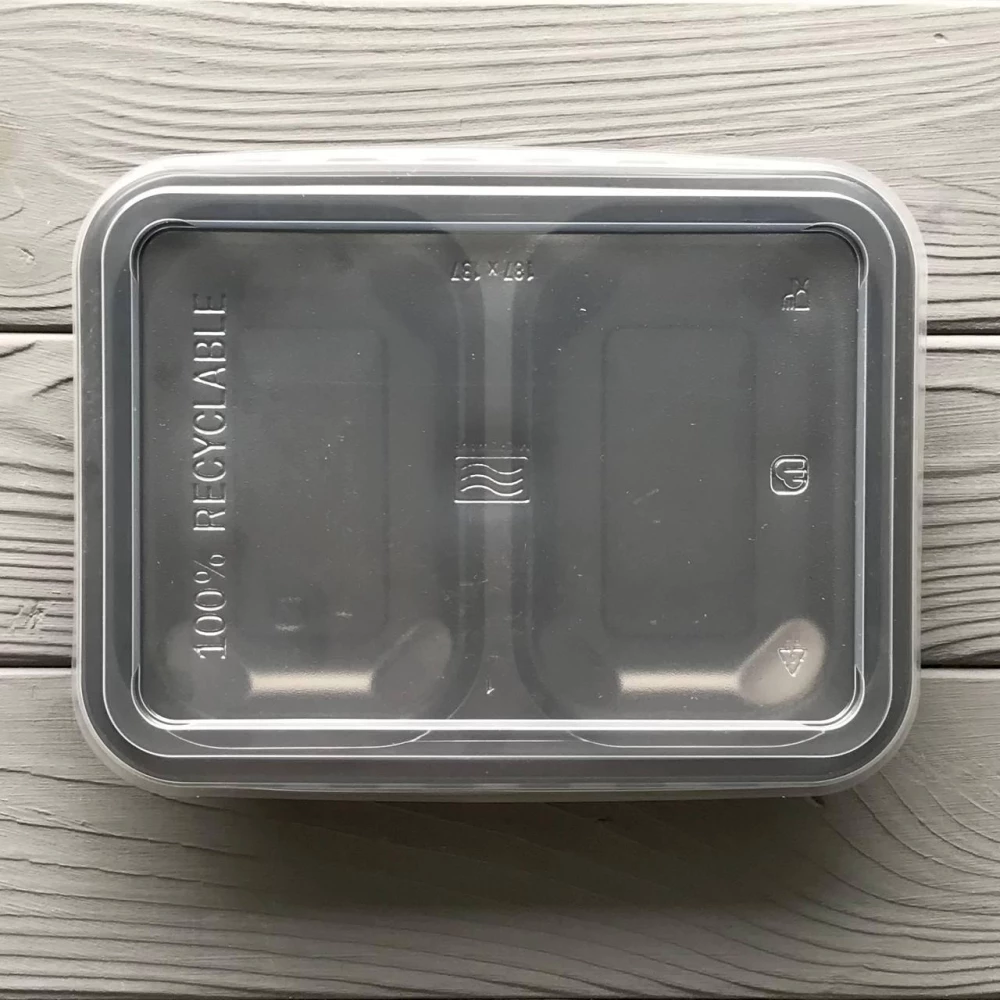 Контейнер двохсекційний PP 187x137x36 чорний (600шт/ящ)