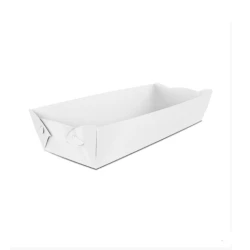 Картонна тарілка-човник Максі Біла (100шт/уп)