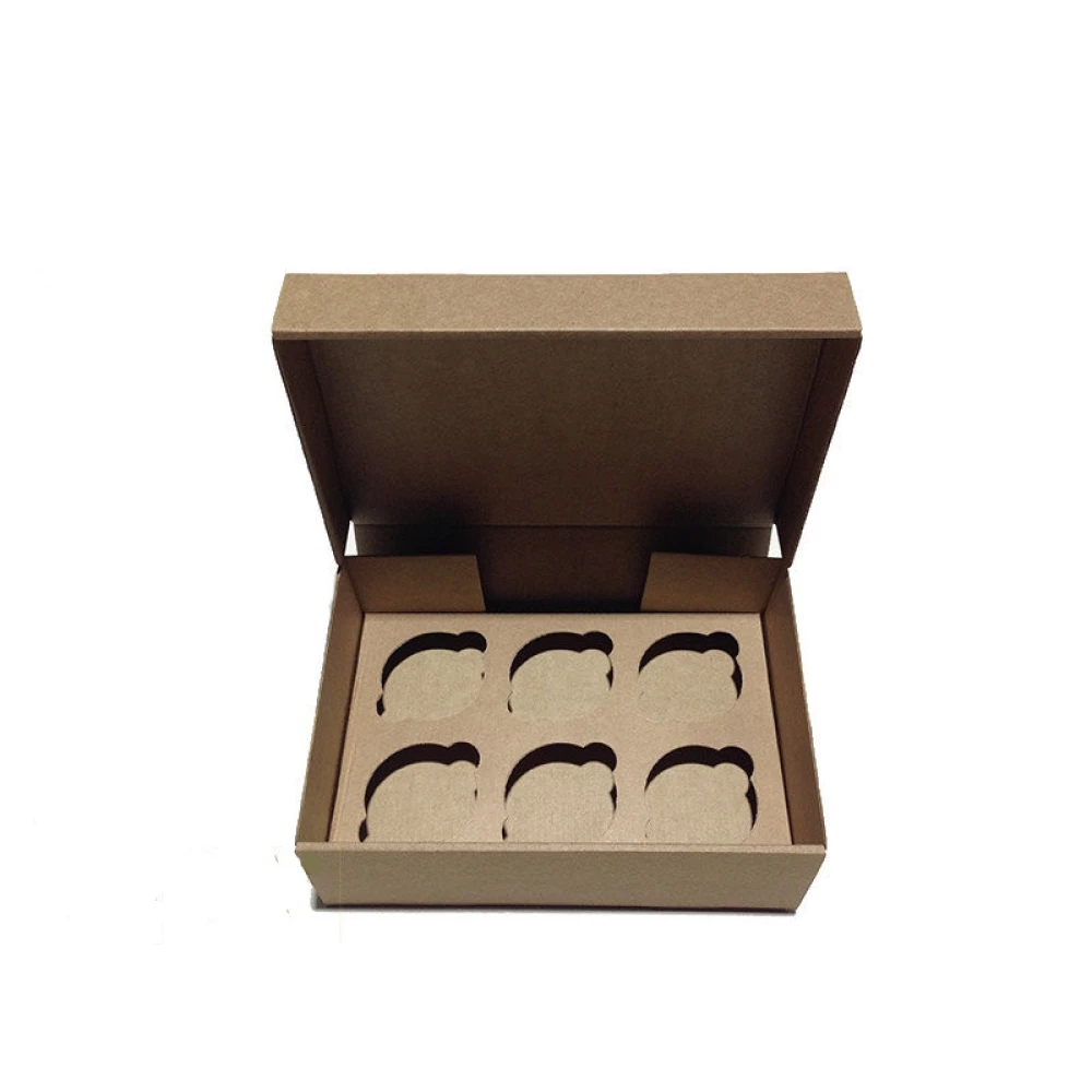 Коробка для капкейків, кексів та мафінів 6 шт 247*170*80 (Крафт)