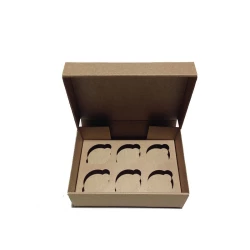 Коробка для капкейків, кексів та мафінів 6 шт 247*170*80 (Крафт)