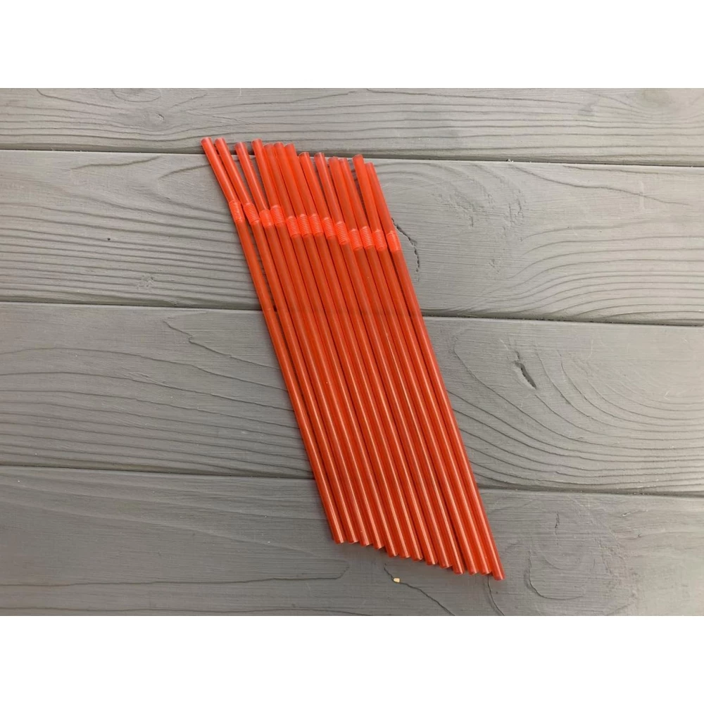 Трубочка гофра червона 200 шт