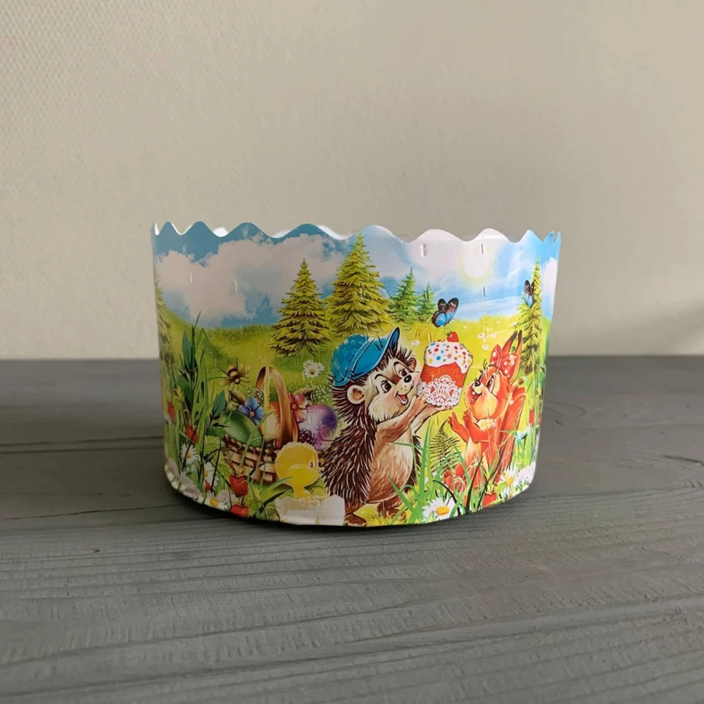 Форма для паски біла “Дитячі“ Ø130 мм, висота 85 мм ФП37