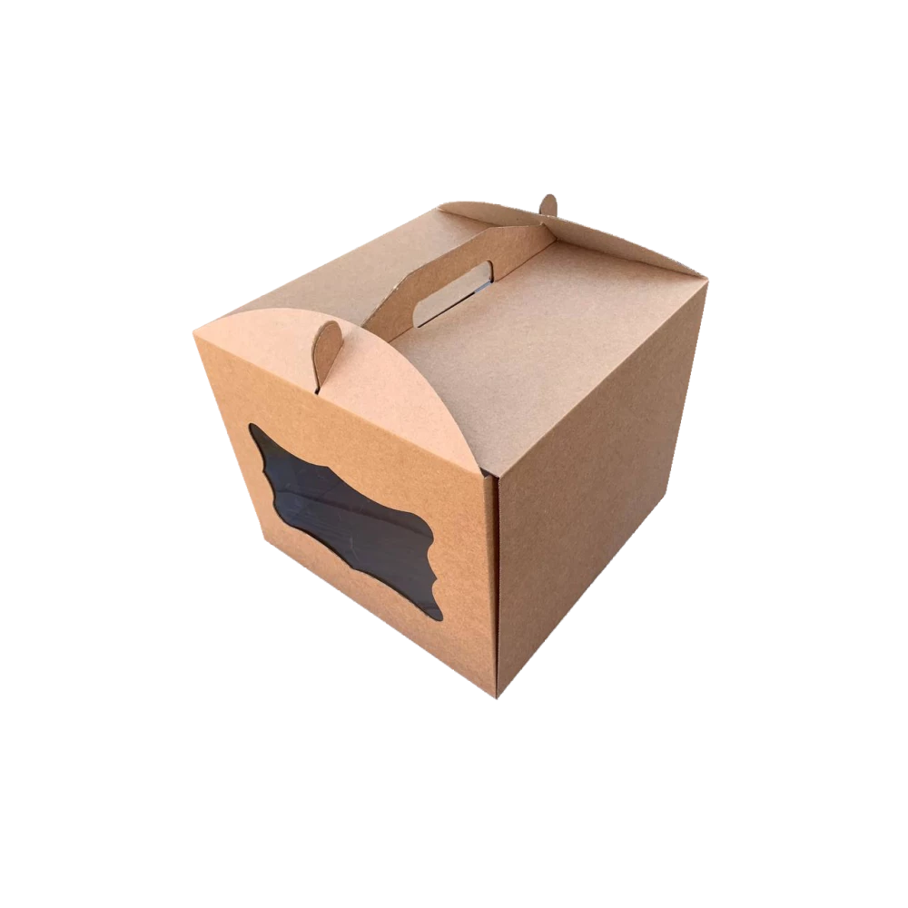 Коробка для торта 300*300*250 з віконцем бура