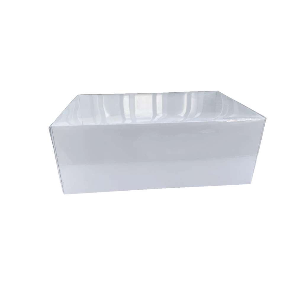 Коробка для подарунків 250х160х95 з прозорою кришкою біла