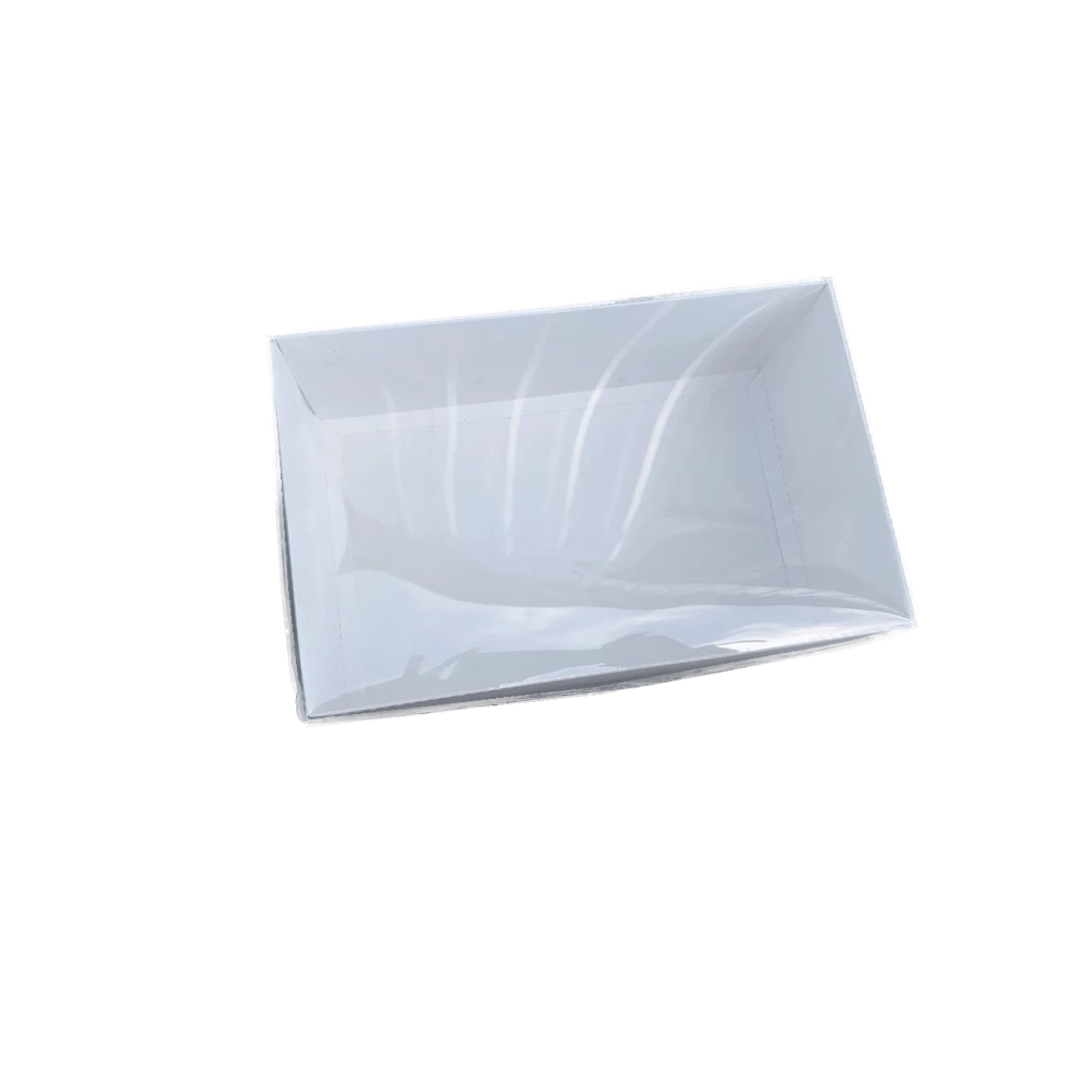 Коробка для подарунків 250х160х95 з прозорою кришкою біла