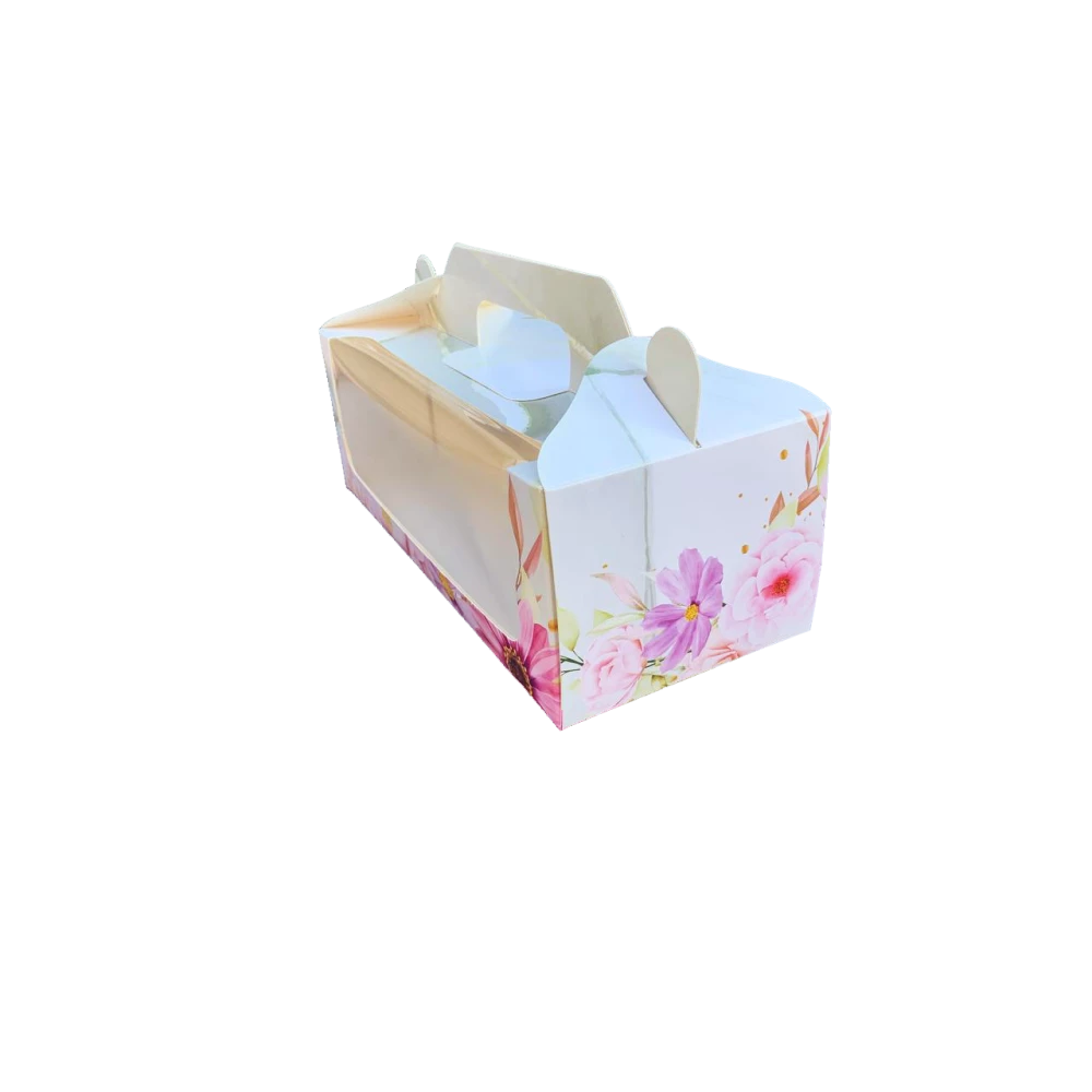 Коробка для меренгових рулетів 250*110*90 Квіти