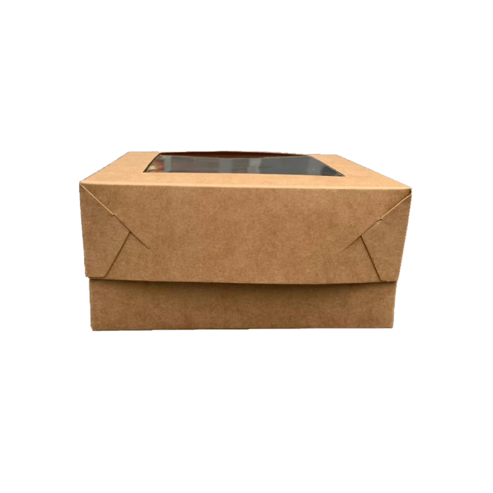 Коробка для тістечок 130х130х60 мм бура