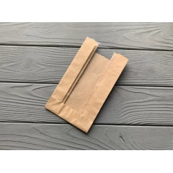 Пакет саше з прозорою вставкою бурий 280х140х60 12ф