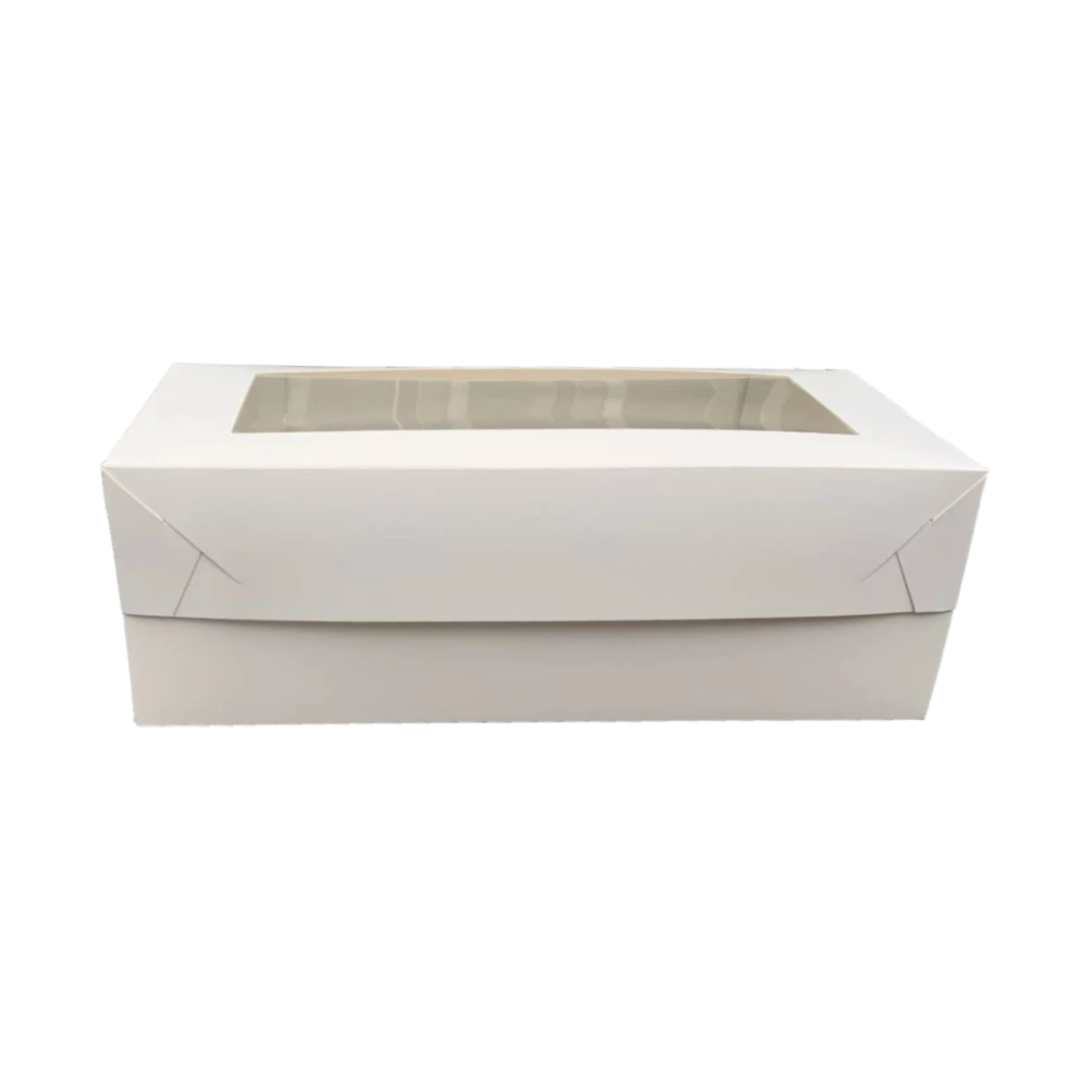 Коробка подарункова 330х150х110 біла з вікном