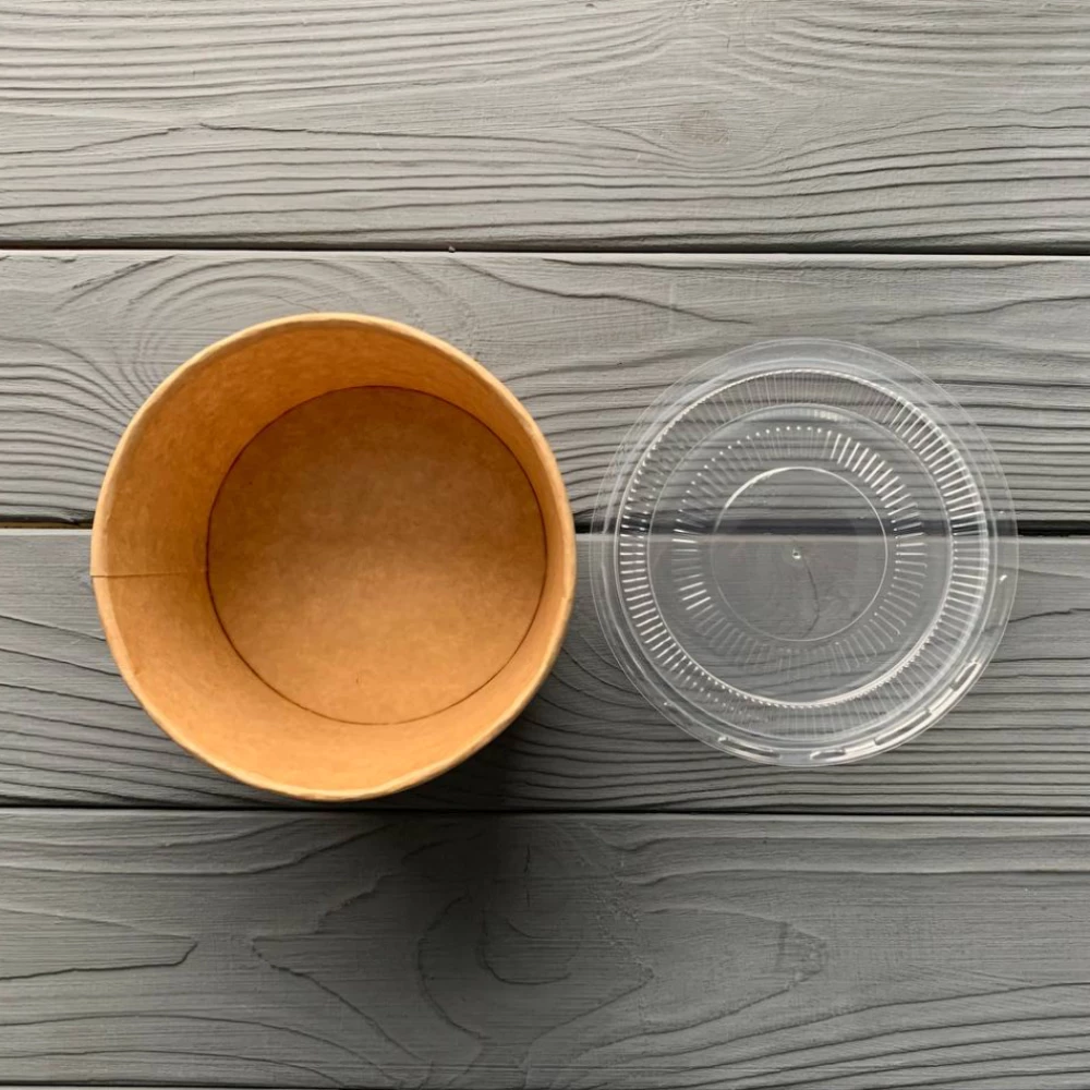 Супник з кришкою крафт 450 мл (500шт/ящ)