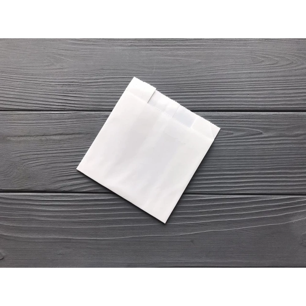 Пакет саше білий 115х110х50 мм. 113Ф 50гр/м2 (жиростійка)