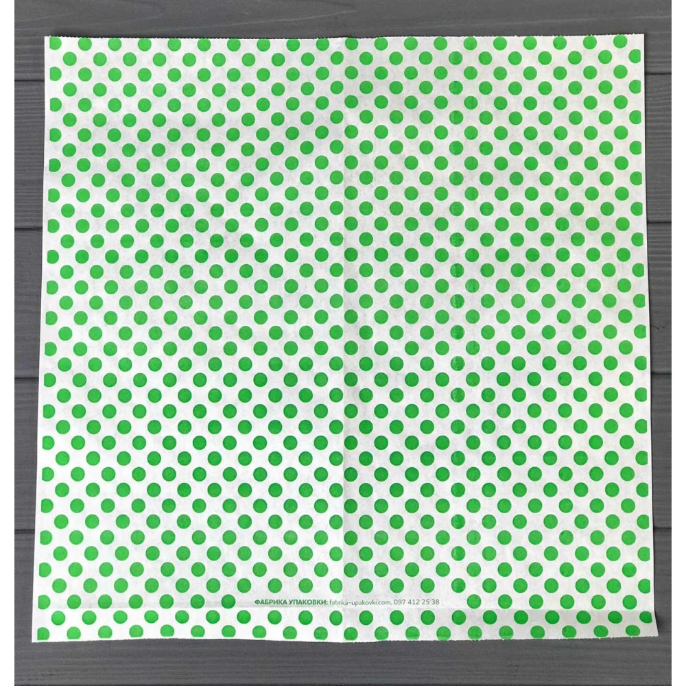 Бумага оберточная “Зеленый горох“ 320х320 мм  666Ф