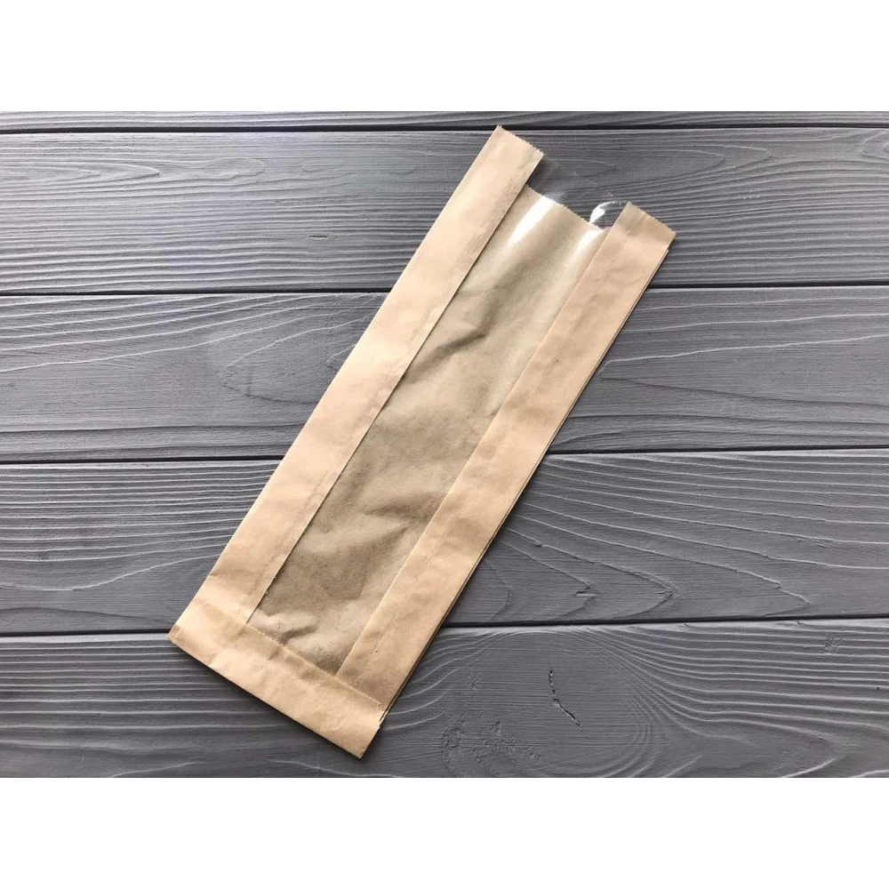 Паперовий пакет з прозорою вставкою 300х100х40 125Ф