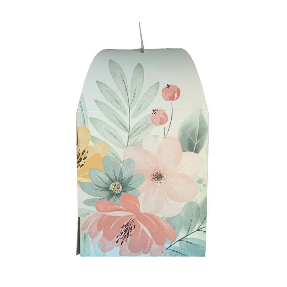 Коробка для паски 120х120х150 мм крейдована біла з принтом KPP12