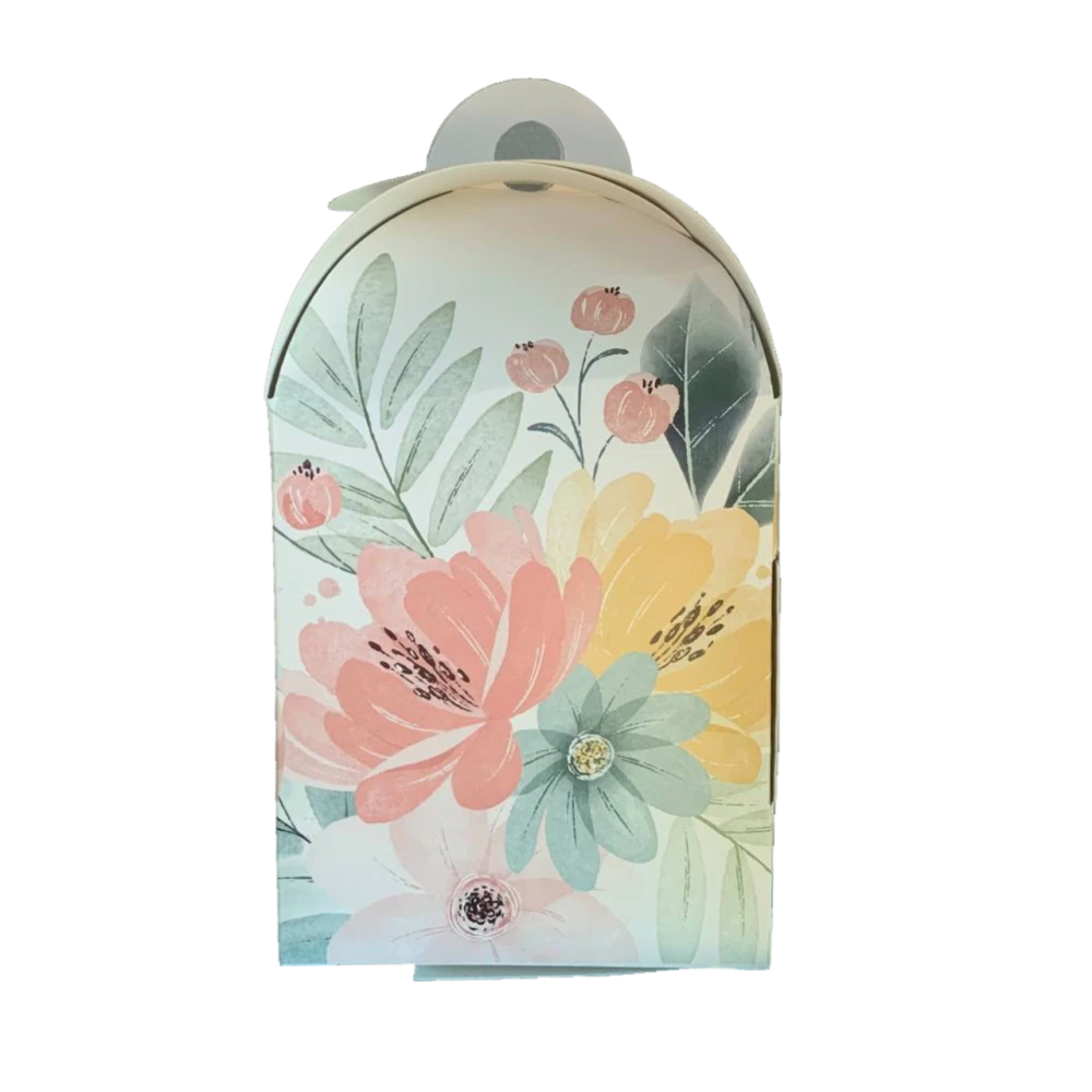 Коробка для паски 120х120х150 мм крейдована біла з принтом KPP12