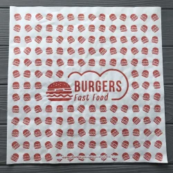 Обёрточная бумага “Burgers“ 320х320 мм 918Ф