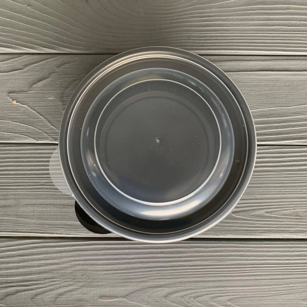 Супник (лоток) 350 мл D-144 мм чорний з кришкою (400шт/ящ)