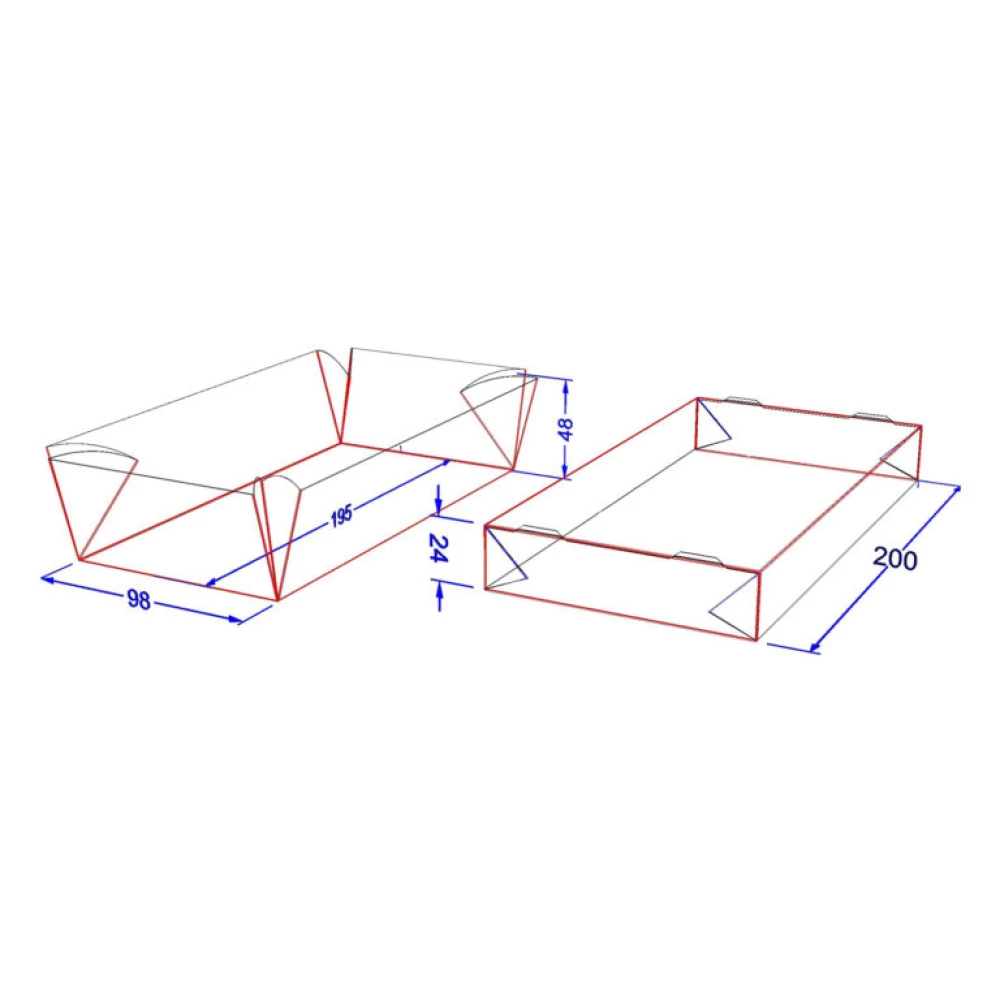 Коробка MIDI кришка-дно для суші (солодощів) без вікна крафт (50шт/уп)