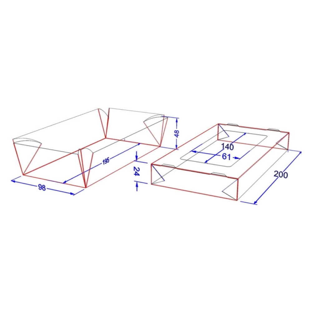 Коробка кришка-дно для солодощів з вікном біла