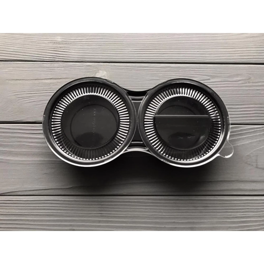 Соусник 3-х секційний чорний (230мл)