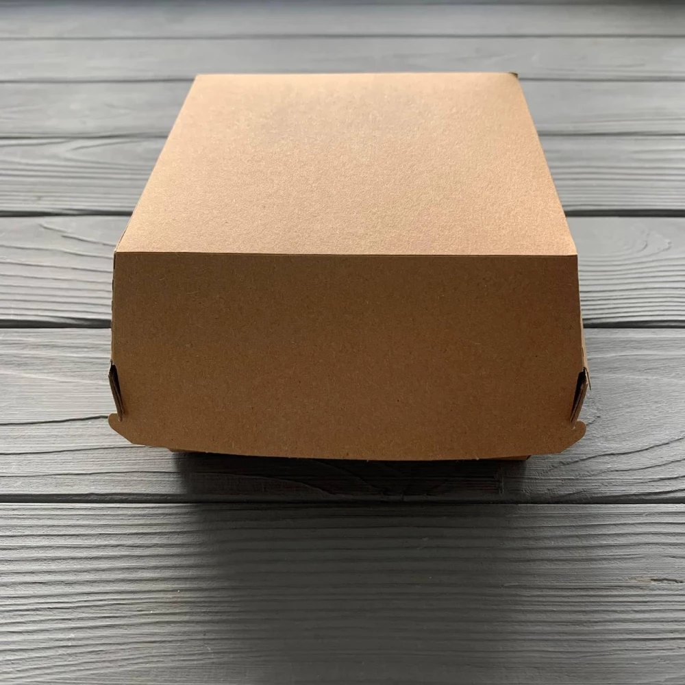 Коробка для бургера L 114*114*90 мм крафт/крафт (90 шт/уп)