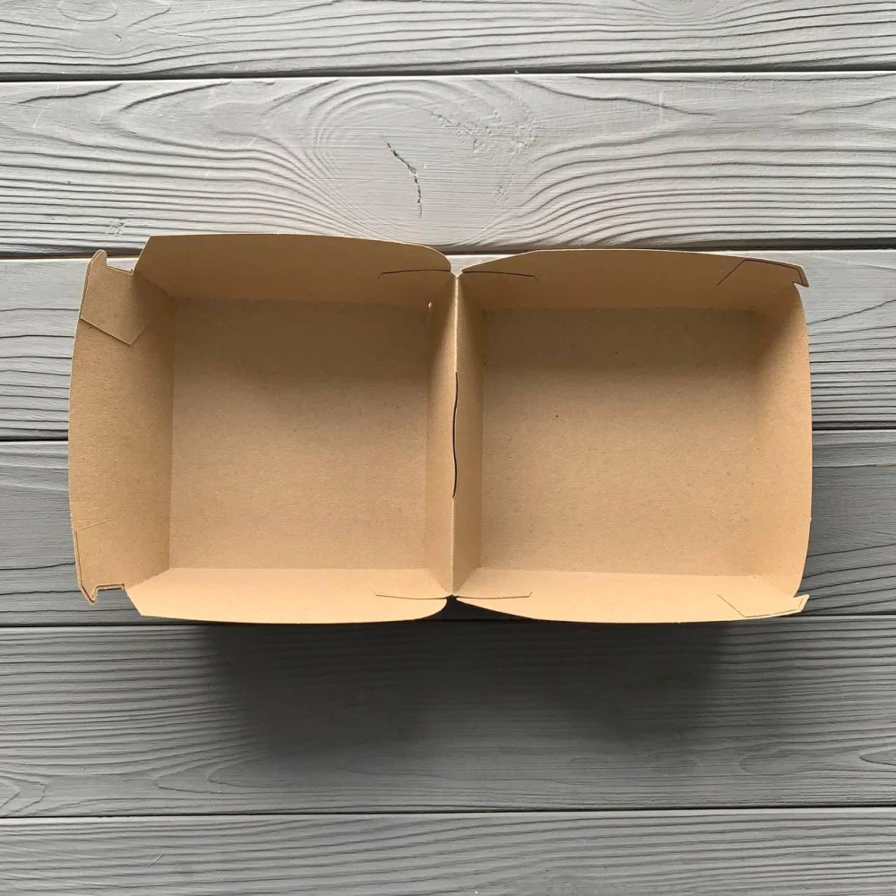 Коробка для бургера XL крафт/крафт 130*130*100 мм (100шт/уп|300шт/ящ)