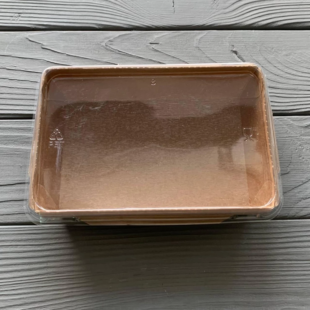 Контейнер бумажный Snack-box крафт/крафт прямоугольный 500мл 135х85х40 мм (50/450) SB500