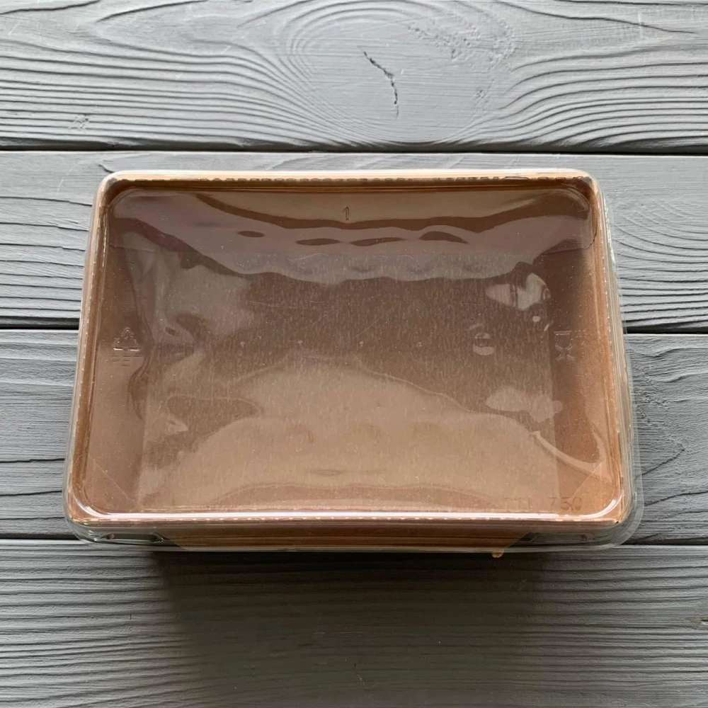 Контейнер бумажный Snack-box крафт/крафт прямоугольный 750мл 150х100х45 мм (50/400) SB750