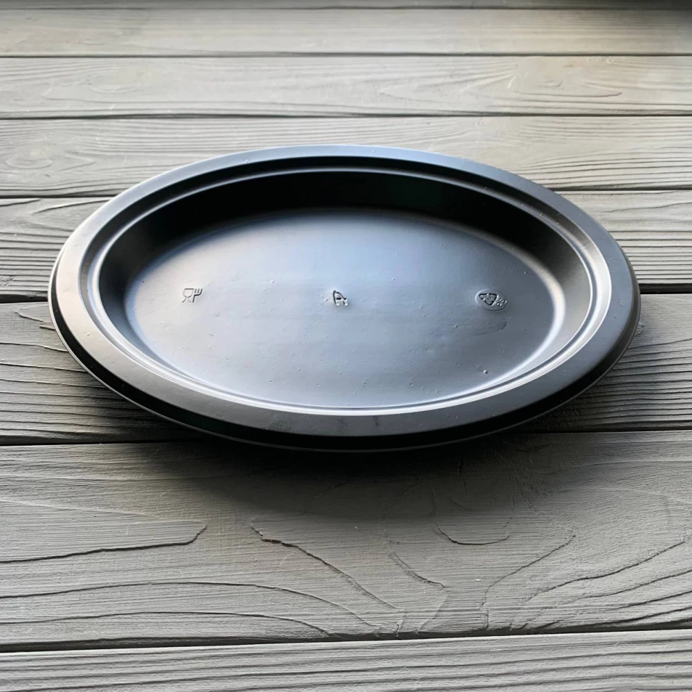 Тарілка овальна 260мм Преміум Чорна PS (50/600)