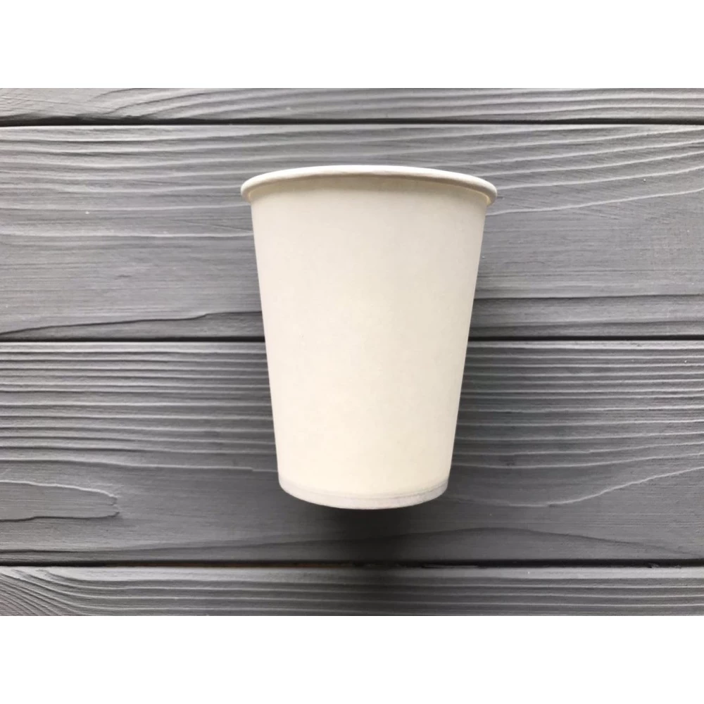 Стакан білий одношаровий 250мл KV 77мм (2000шт/уп)