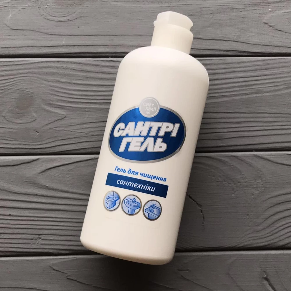 Гель для чищення унітазів та ван.кім “Сантрі-гель“ 0,5кг ПЕ пляшка (15пл/ящ)