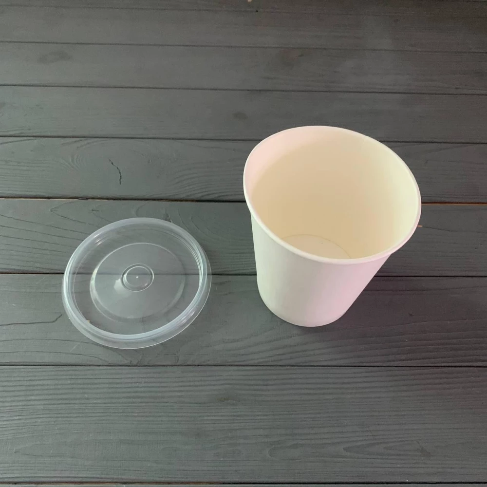 Супник бумажный Белый 600мл с крышкой ПП115-х (25шт/уп|450шт/ящ)