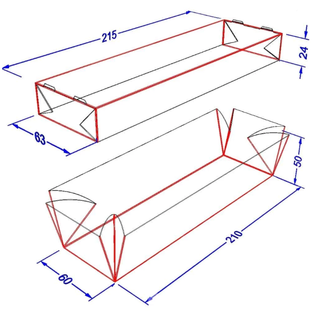 Коробка MINI кришка-дно для суші (солодощів) без вікна чорна