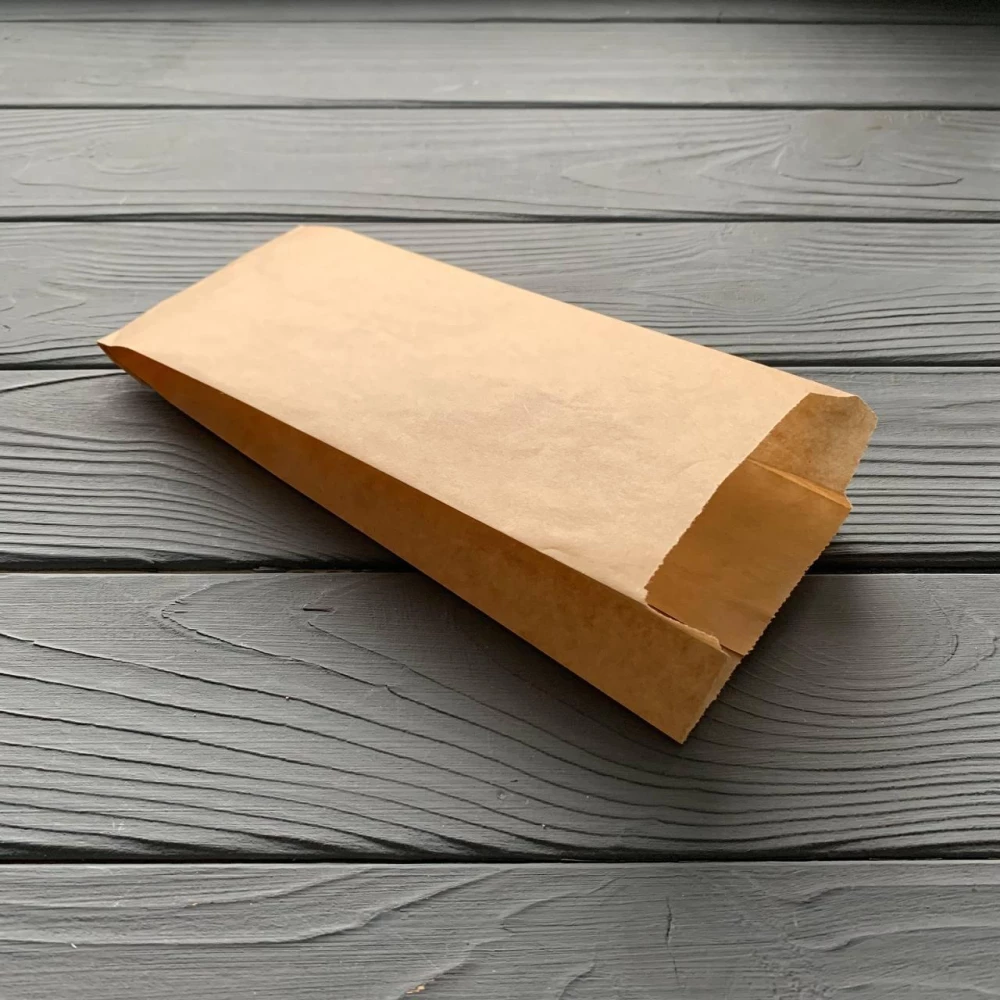 Пакет саше коричневий 230х90х50 мм 40гр/м2 (середня жиростійкість) 214Ф