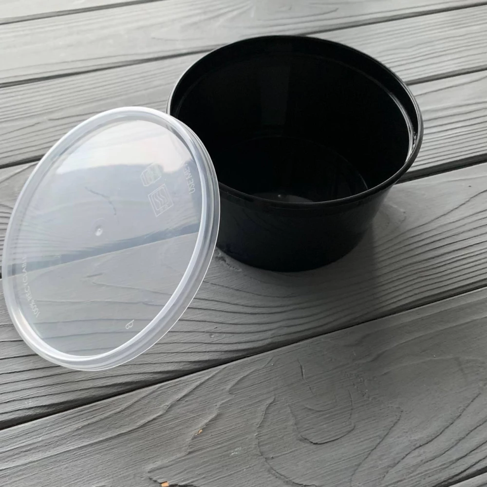 Контейнер з кришкою 500 мл чорний PP PL FI125