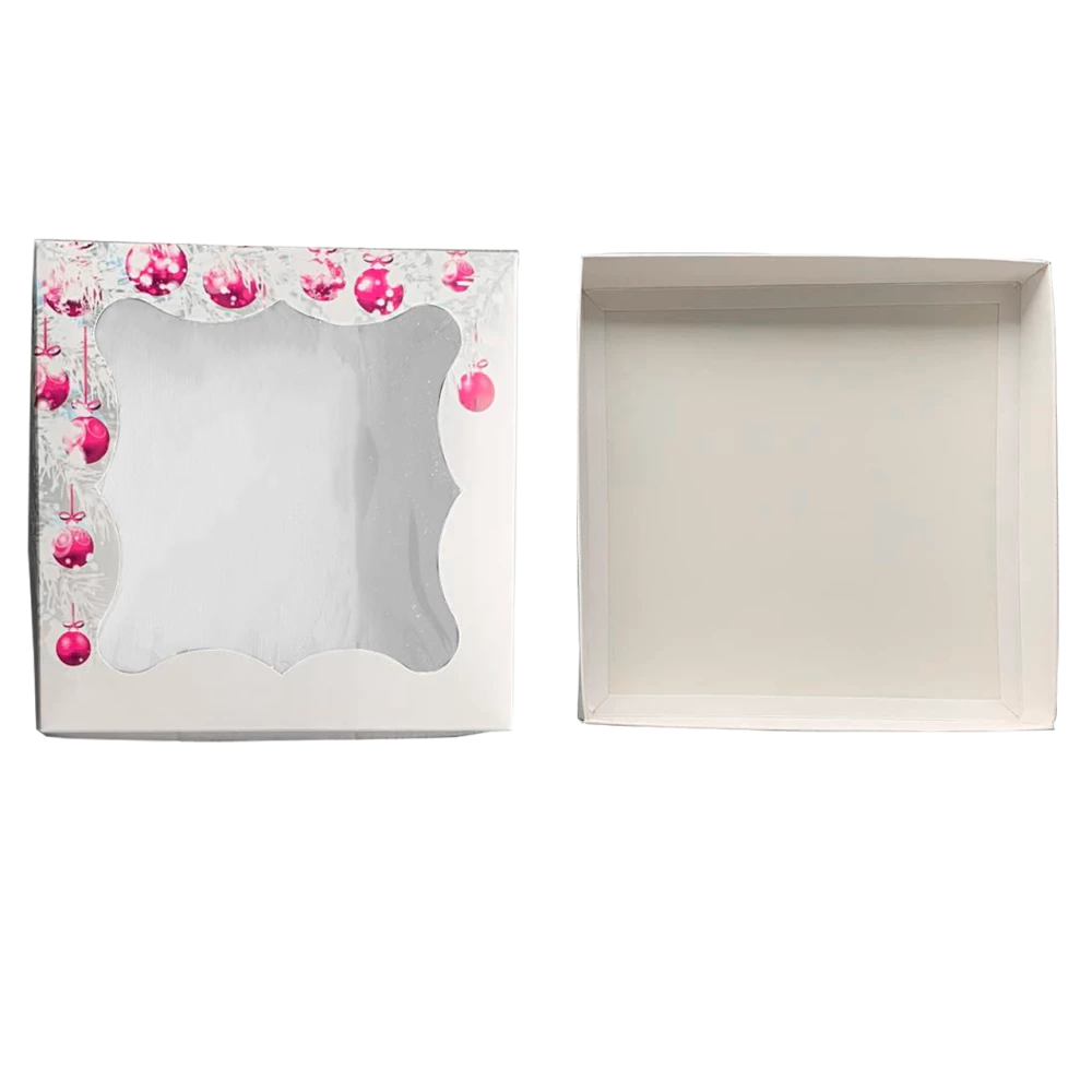 Коробка транспортувальна для пряників 200*200*30 (новорічні іграшки) К09