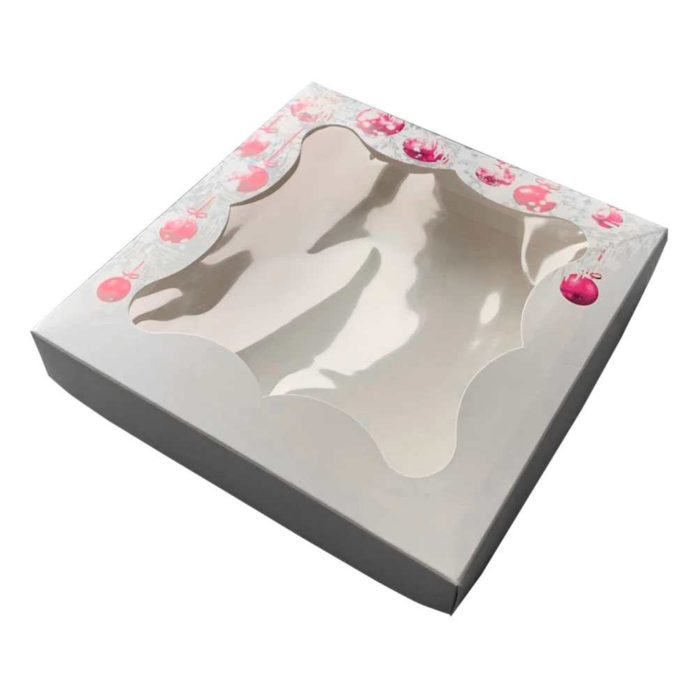 Коробка транспортувальна для пряників 200*200*30 (новорічні іграшки) К09