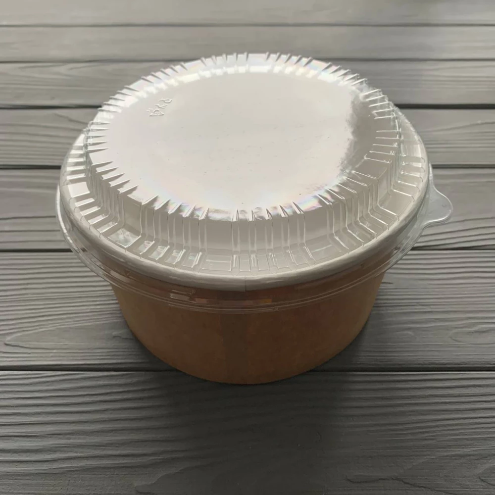 Салатник круглый 1Л. Крафт с крышкой УСКК