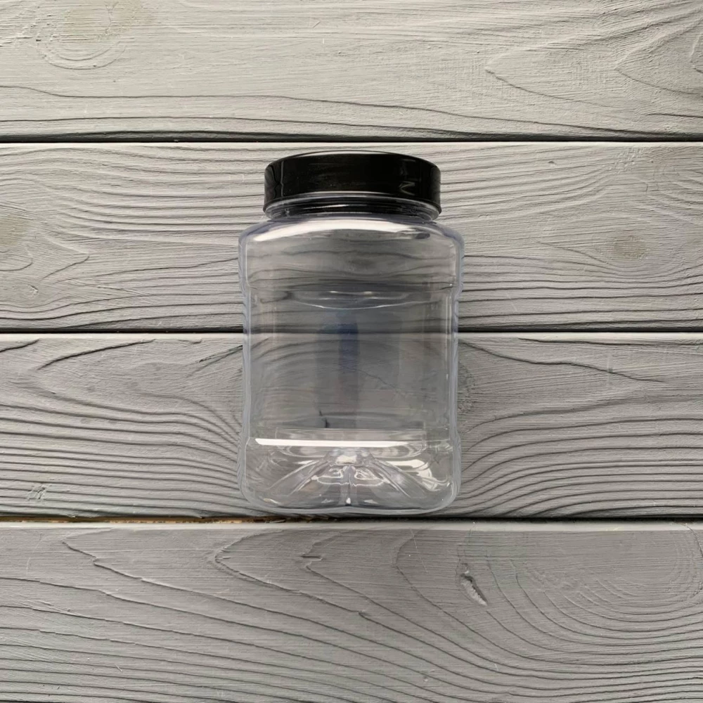 Банка ПЕТ 500 мл 63мм з кришкою (квадрат) 100шт