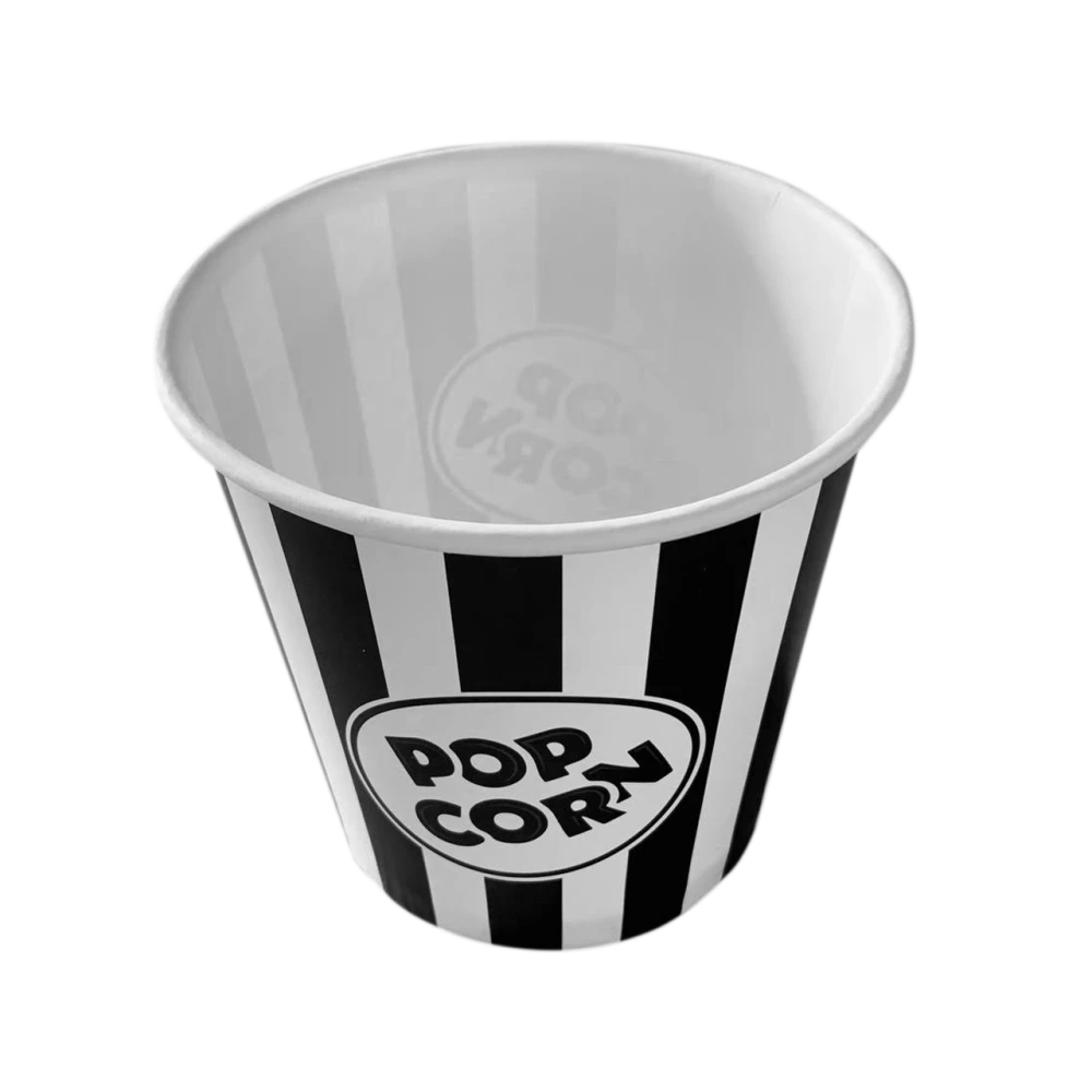 Стакан попкорн 0,7л. смугастий (чорно-білий)
