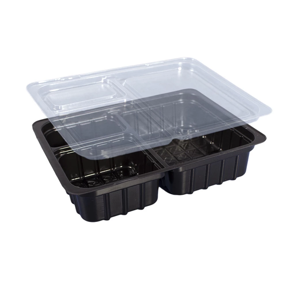 Соусник на 3 секції з кришкою ПС-66 (100мл/65мл/20мл) (800шт/ящ)