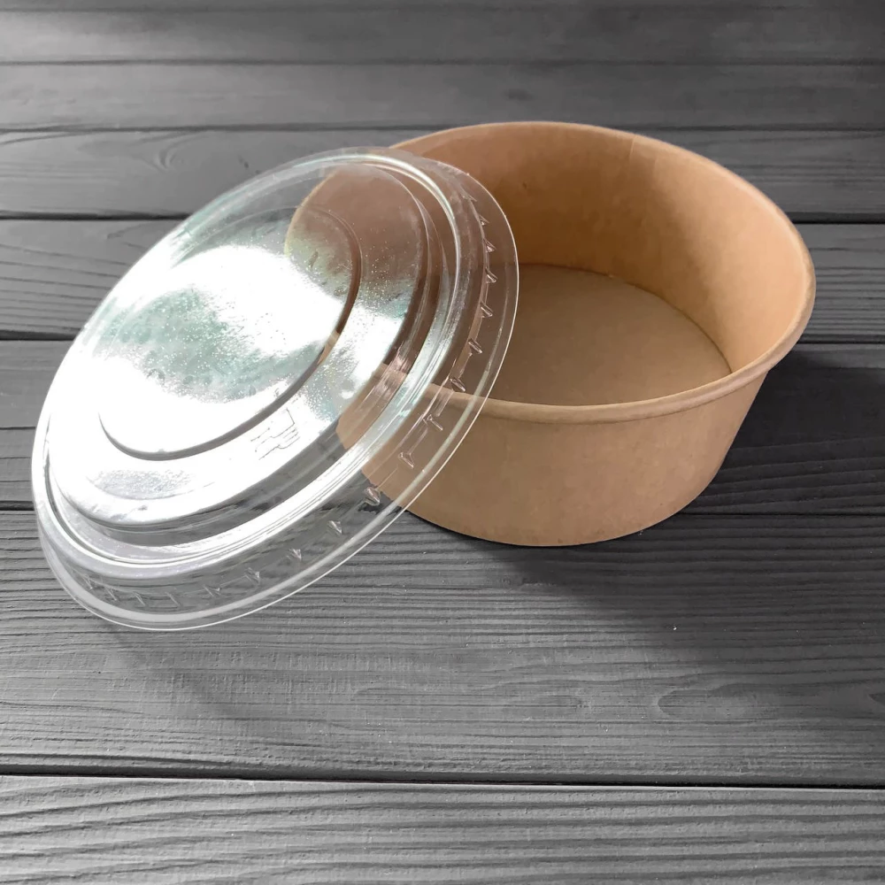 Салатник паперовий Крафт 750мл з кришкою ПС-313 (50шт/уп|500шт/ящ) PLS750K