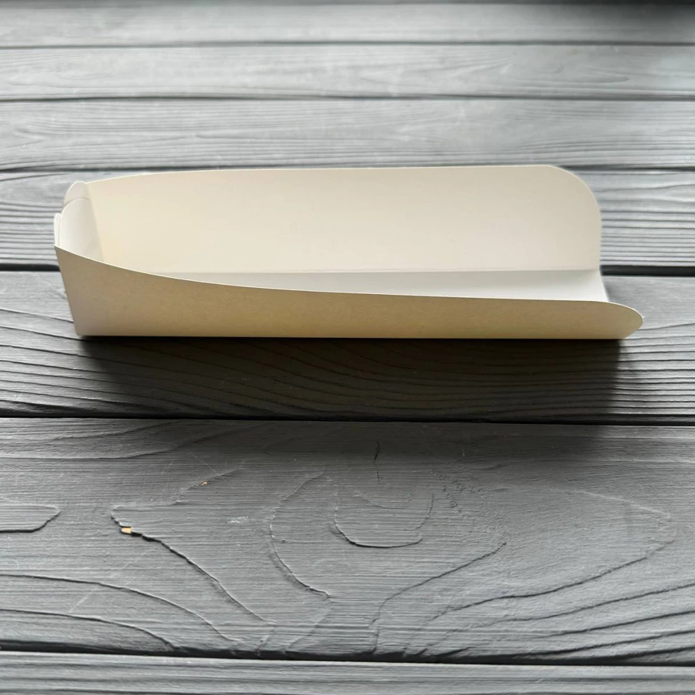 Упаковка для хот-дога клеєна 200х40х40мм Біла PLHW