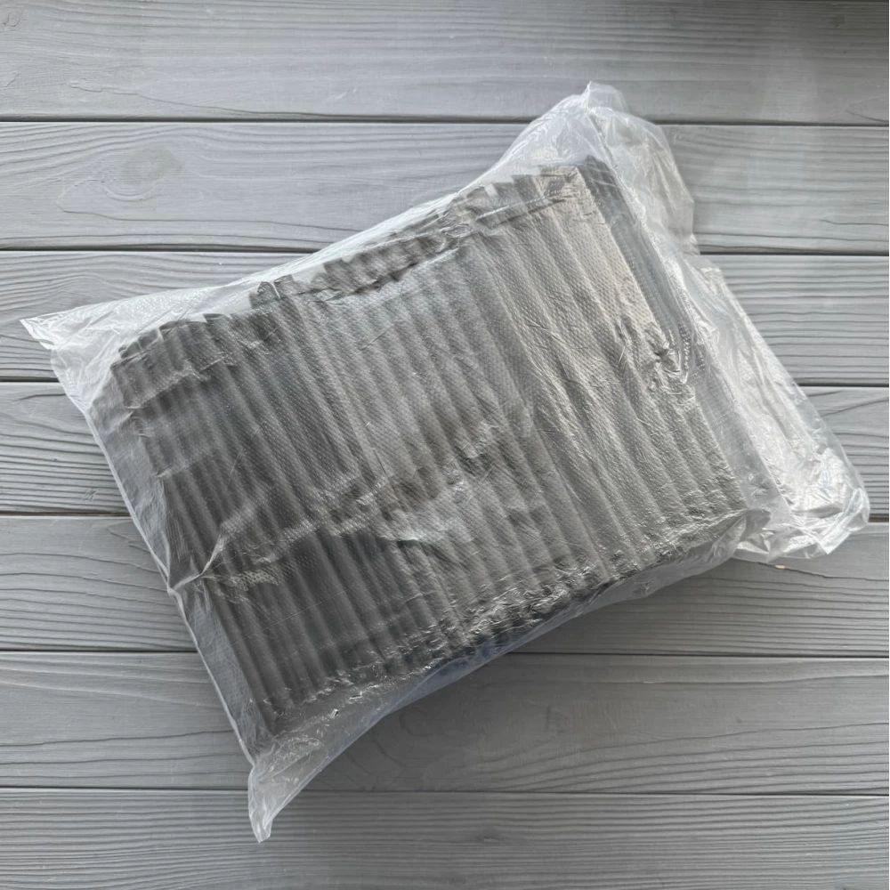 Трубочка 10мм Чорна BUBBLE TEA Коса 21см  (250шт/уп 16уп\ящ)