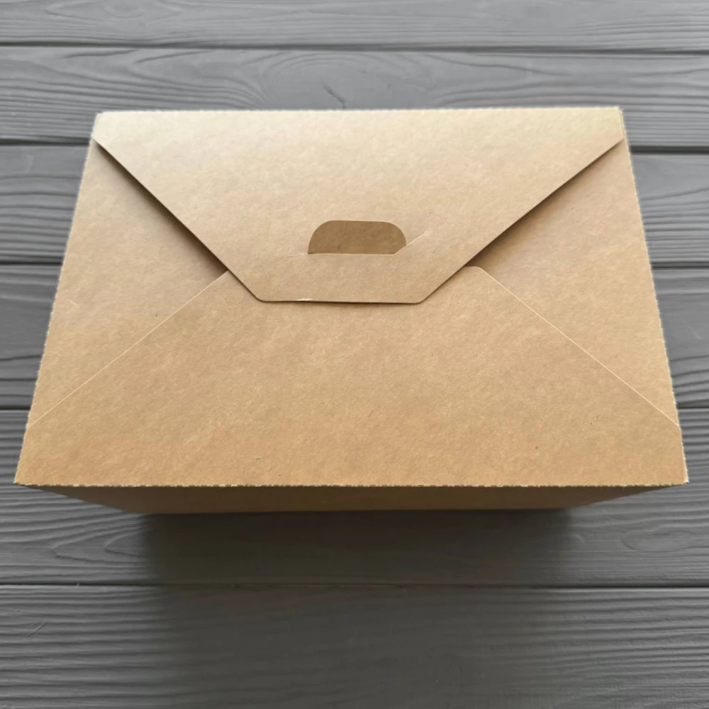 Контейнер паперовий для снеків 196х140х85мм Крафт PLK4K